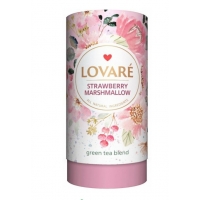 Чай зелений Lovare Полуничний зефір з ягодами, пелюстками квітів, 80 г