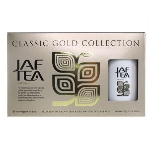Чай черный JAF Classic Gold Collection - Премиальный набор  + фарфоровая чашка 50*2г)