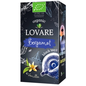 Черный чай Bergamot&Vanilla Lovare Organik, 24х1,5г