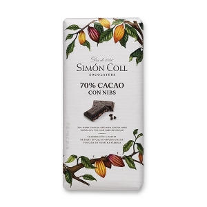 Черный шоколад 70% с крупинками какао бобов SIMON COLL, арт. sc_3500, 85г