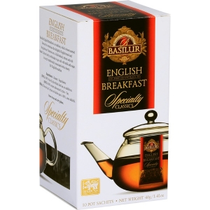 Чорний чай Basilur Англійський сніданок пакетований, 10х4г