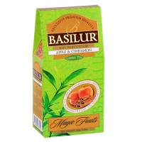 Зелений чай Basilur Яблоко та кориця, колекція Чарівні фрукти, картон 100г