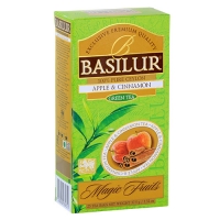 Зелений чай Basilur Яблоко та кориця, колекція Чарівні фрукти, пакетований, 25х1,5г