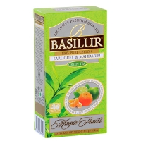 Зелений чай Basilur Ерл Грей та мандарин, колекція Чарівні фрукти, 25х1,5г