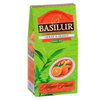 Зелений чай Basilur Імбир та Апельсин, коллекция Чарівні фрукти, картон 100г