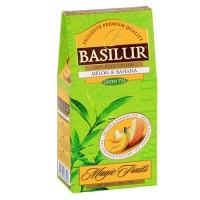 Зелений чай Basilur Чарівні фрукти Диня та Банан, картон 100г
