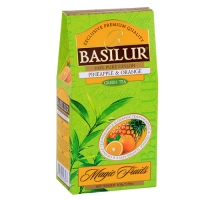 Зелений чай Basilur Ананас та Апельсин колекція Чарівні фрукти , картон 100г