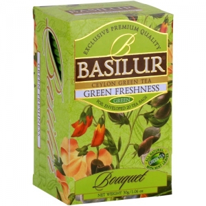 Зелений чай Basilur Зелена свіжість в пакетиках, колекція Букет, 20х1,5г