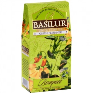 Зелений чай Basilur Зелена свіжість, колекція Букет, картон 100г