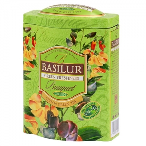 Зелений чай Basilur Зелена свіжість, колекція Букет, ж/б, 100г