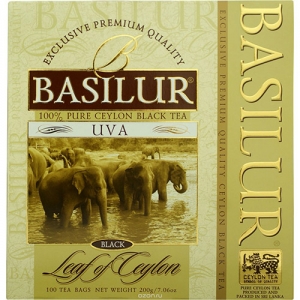 Черный чай Basilur Ува, коллекция Лист Цейлона, пакетированный 100х2г