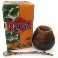 Набор мате Natura Saborizada con Naranja (Апельсин) 500г , калабас, бомбилья, арт. natm0003