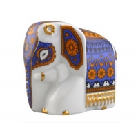 Фарфоровый слон Батик синий с чаем арт. 10-078